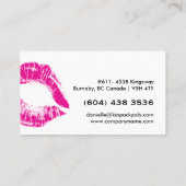 ショッキングピンクの化粧の名刺 名刺 (裏面)