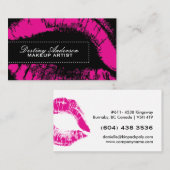 ショッキングピンクの化粧の名刺 名刺 (正面/裏面)