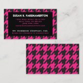 ショッキングピンクの千鳥格子のな名刺 名刺 (正面/裏面)