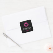 ショッキングピンクの口紅の化粧品のステッカー スクエアシール (封筒)