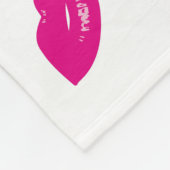 ショッキングピンクの唇パターンシックな口紅のプリント フリースブランケット (角)