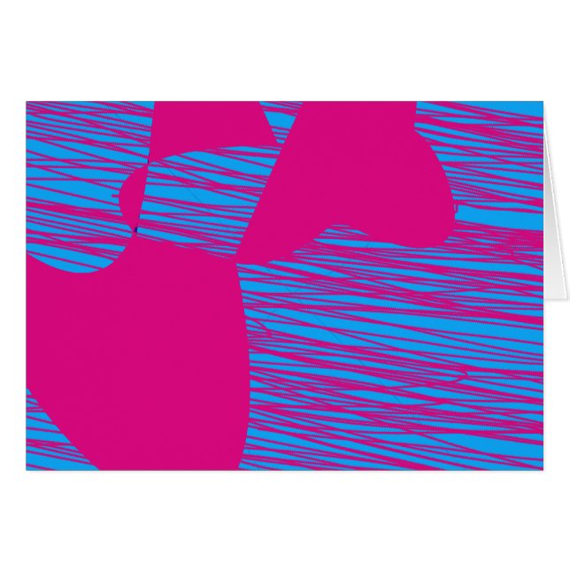 ショッキングピンクの塊の明るい赤紫色およびティール（緑がかった色）の抽象美術 (正面横)