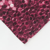 ショッキングピンクの大きくフェイクなグリッターおよびダイヤモンド フリースブランケット (角)