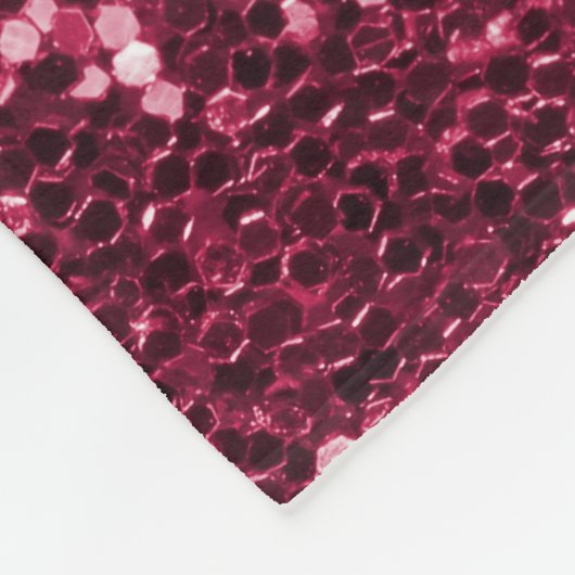 ショッキングピンクの大きくフェイクなグリッターおよびダイヤモンド フリースブランケット (角)