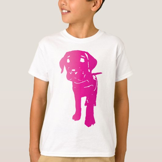 ショッキングピンクの子犬! Tシャツ (正面)
