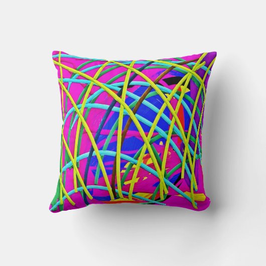 ショッキングピンクの抽象芸術のガーリーな落書きのデザインのノベルティのギフト クッション (裏面)