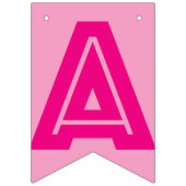 ショッキングピンクの文字及び柔らかいピンク色の☆のハッピーバースデーの☆ バンティングフラッグ (第3の旗)