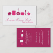 ショッキングピンクの料理用の食糧ケイタリングビジネスカード 名刺 (正面/裏面)