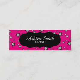 ショッキングピンクの星のカスタマイズ可能な名刺 スキニー名刺
