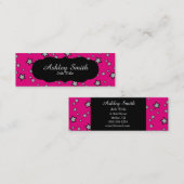 ショッキングピンクの星のカスタマイズ可能な名刺 スキニー名刺 (正面/裏面)