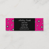 ショッキングピンクの星のカスタマイズ可能な名刺 スキニー名刺 (裏面)