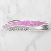 ショッキングピンクの水彩画のグリッターのアートで抽象的な魅力 ソムリエナイフ (裏面)