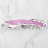 ショッキングピンクの水彩画のグリッターのアートで抽象的な魅力 ソムリエナイフ (正面)