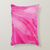 ショッキングピンクの水彩画の壊れ目 アクセントクッション (正面(垂直))