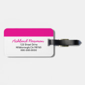 ショッキングピンクの点及びビーチサンダルの荷物のラベル ラゲッジタグ (裏面横)