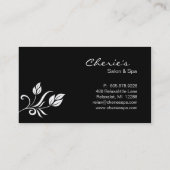 ショッキングピンクの白く黒い花の粋な名刺 名刺 (裏面)