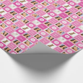 ショッキングピンクの第21誕生日の法定年齢の写真テンプレート ラッピングペーパー (角)