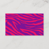 ショッキングピンクの紫色のシマウマのプリントの動物の名刺 名刺 (裏面)