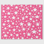ショッキングピンクの背景の包装紙が付いている星 ラッピングペーパー (フラット)