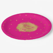 ショッキングピンクの菓子16のカスタムなパーティーの紙皿 ペーパープレート (アングル)