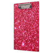 ショッキングピンクの赤紫の小さいスパンコールのグリッターのプリント クリップボード (左)