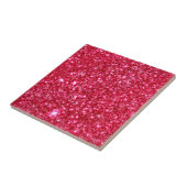 ショッキングピンクの赤紫の小さいスパンコールのグリッターのプリント タイル (側面)