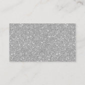 ショッキングピンクの銀のグリッターの渦巻のダマスク織の座席表 プレイスカード (裏面)