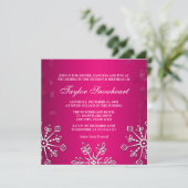 ショッキングピンクの雪片のSWEET SIXTEENの誕生日 招待状 (スタンド正面)