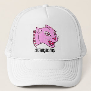 ショッキングピンクのCOUGARLICIOUSのクーガーのプリント キャップ