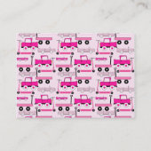 ショッキングピンクはヴィンテージ車のトラックのスクーターワゴンを動かします 名刺 (裏面)