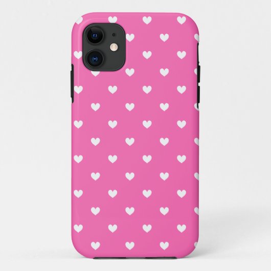 ショッキングピンク及び白いハートはiPhone 5の場合を模造します Case-Mate iPhoneケース (裏面)