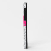 ショッキングピンク及び銀のグリッターのきらきら光るなiPhone 5の場合 Case-Mate iPhoneケース (裏面/左)