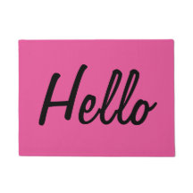 ショッキングピンク-こんにちは玄関マット