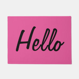 ショッキングピンク-こんにちは玄関マット ドアマット