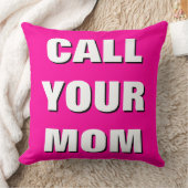 ショッキングピンク、黒く及び白い呼出しあなたのお母さんの装飾用クッション クッション (ブランケット)