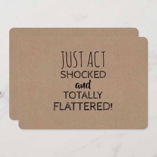 ショックおもしろいを受けた花嫁またはメイド・オブ・オーナー（花嫁付き添い人）提案 招待状 (正面/裏面)