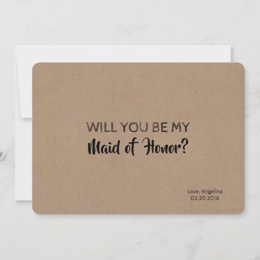 ショックおもしろいを受けた花嫁またはメイド・オブ・オーナー（花嫁付き添い人）提案 招待状 (裏面)