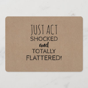 ショックおもしろいを受けた花嫁またはメイド・オブ・オーナー（花嫁付き添い人）提案 招待状