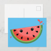 ショックかわいいスイカ ポストカード (正面/裏面)