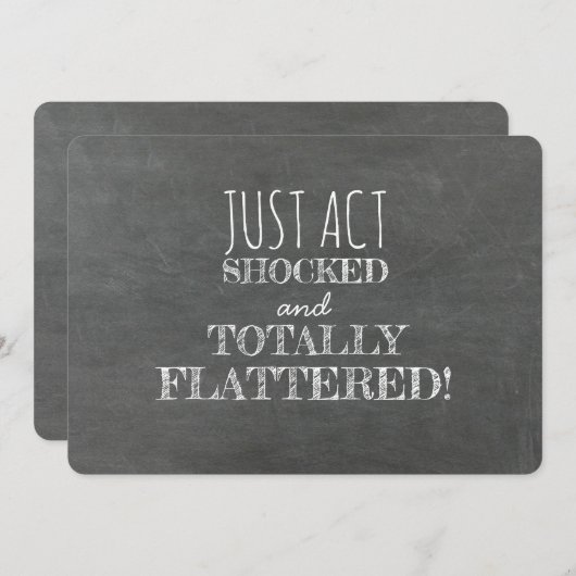 ショックを受けたおもしろい花嫁の提案を行う 招待状 (正面/裏面)