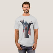 ショックを受けたウサギのキャラクターアート Tシャツ (正面フル)