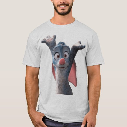 ショックを受けたウサギのキャラクターアート Tシャツ (正面)