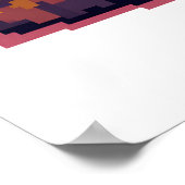 ショックを受けたオレンジ色の太い猫のミームピクセルアート ポスター (角)