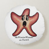 ショックを受けたスター、MeWarriorWoman on Twitch Round Pill ラウンドクッション (裏面)