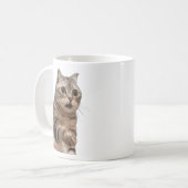 ショックを受けた猫ミームマグ両面 コーヒーマグカップ (正面左)