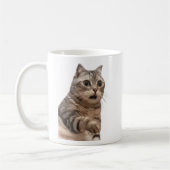 ショックを受けた猫ミームマグ両面 コーヒーマグカップ (左)
