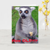 ショックを受けたLemur誕生日カード カード (黄色い花)