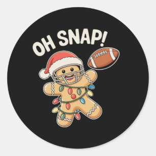 ショックジンジャーブレッドフットボールクリスマスXmasスポーツ ラウンドシール
