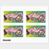 ショックタートフル体レインボーピンアップガール 長方形シール (シート)