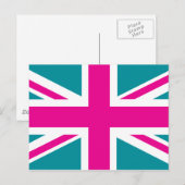ショックピンク・ユニオン・ジャック・ブリティッシュ（イギリス）国旗 ポストカード (正面/裏面)